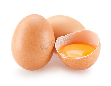 在白色上分离的蛋
