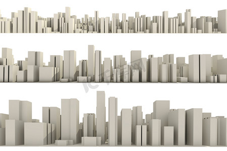 3d模型风景摄影照片_3d 天际线的一个人群城市鸟瞰图