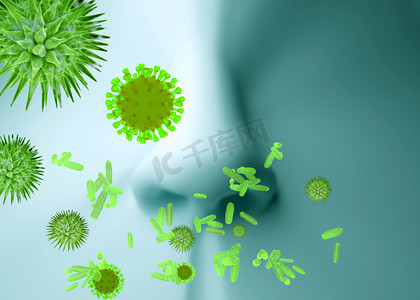筛摄影照片_花粉过敏或花粉热和 influezna 感染