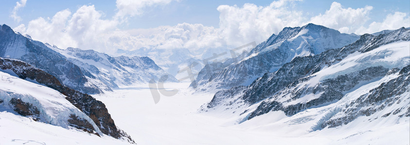 高山地区摄影照片_伟大 aletsch 冰川少女峰阿尔卑斯山瑞士