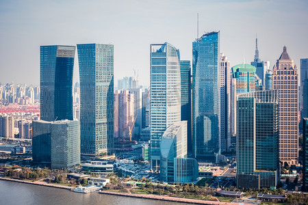 现代建筑在上海金融区