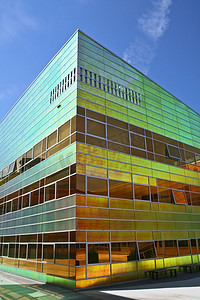 科技背景几何蓝色摄影照片_在荷兰的现代建筑