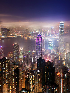香港回归了摄影照片_香港晚上的情况