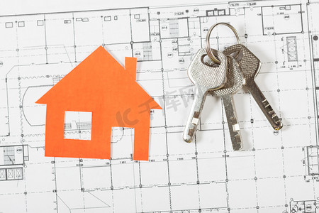 金融贷款图标摄影照片_房子模型用于房屋建筑的施工方案.