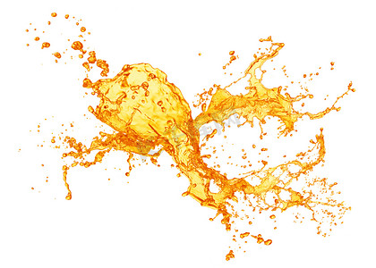 装橙汁的杯子摄影照片_橙汁飞溅