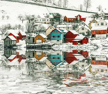 挪威冬季峡湾