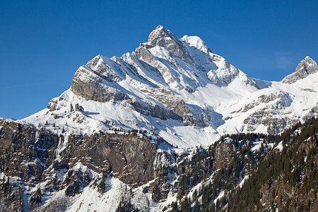 冬季在瑞士阿尔卑斯山