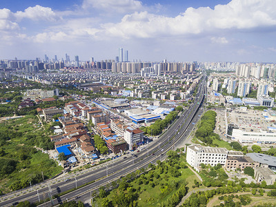 城市滨水建筑鸟瞰图