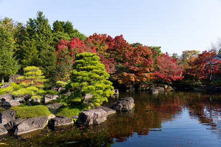 传统立秋摄影照片_好古园在秋天的季节
