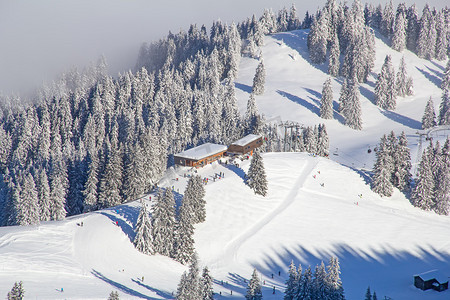 冬季在瑞士阿尔卑斯山