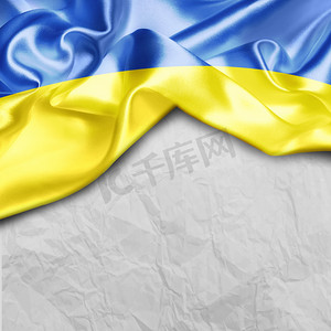 手绘通知小旗子摄影照片_乌克兰国家主题 