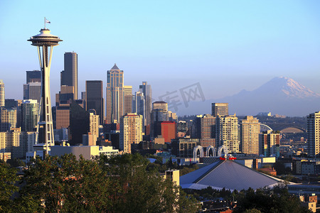 空间旅行摄影照片_华盛顿州西雅图天际.