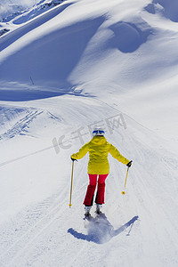 滑雪,滑雪者,冬季运动女滑雪者