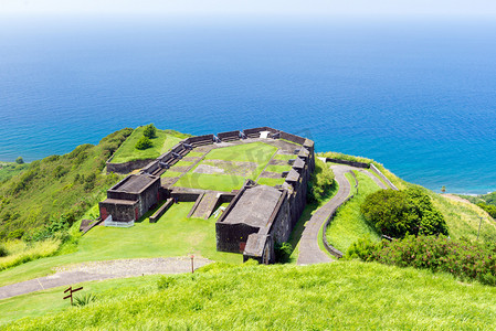 军事部门摄影照片_硫磺山堡垒，圣基茨和尼维斯