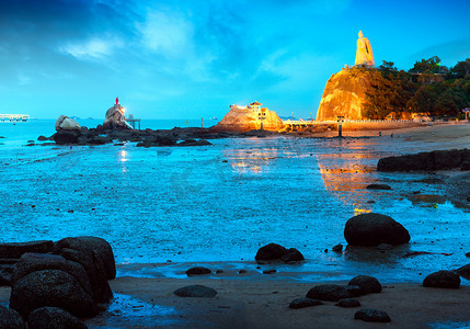 夜风景摄影照片_中国厦门鼓浪屿山水风景