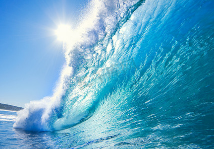 蓝色的海洋波波涛汹涌