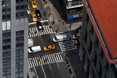 纽约州摄影照片_纽约城路口天线