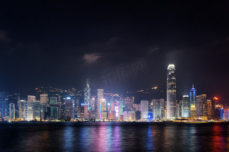 忙着呢摄影照片_港岛天际线夜景