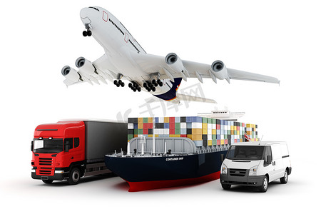 交易速度摄影照片_3d 世界宽货物运输的概念