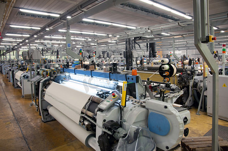 工厂结构摄影照片_纺织工业-织造和翘曲
