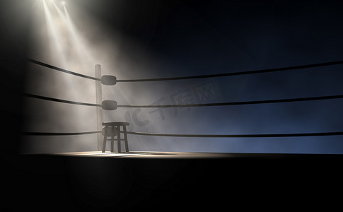 中俄摔跤摄影照片_老式拳击角和凳子