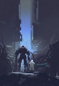 科学家构建机器人在旧工厂背景