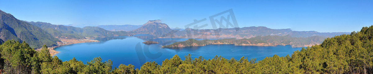 泸沽湖全景摄影照片_泸沽湖湖 Pano