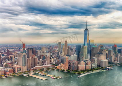 曼哈顿的天际线。纽约