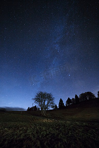 璀璨星光字摄影照片_星夜与银河系痕迹