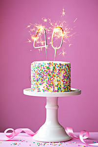 数字蛋糕数字摄影照片_40 岁生日蛋糕