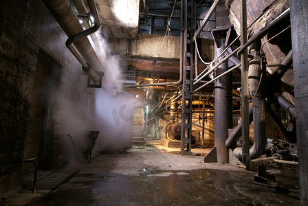 多愁善感摄影照片_老废弃的工厂