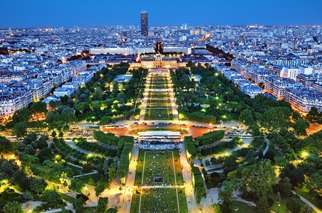 夜观 champ de mars，巴黎-法国