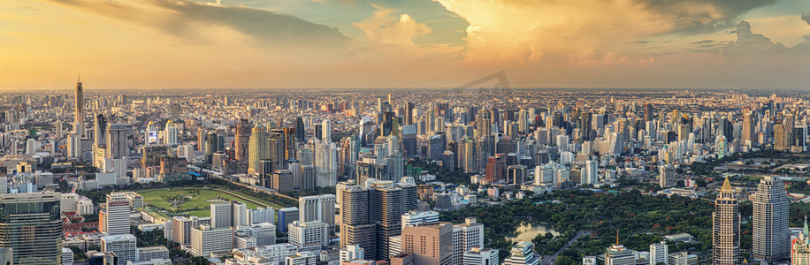曼谷的全景视图 