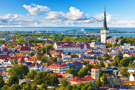 塔林，爱沙尼亚的空中全景