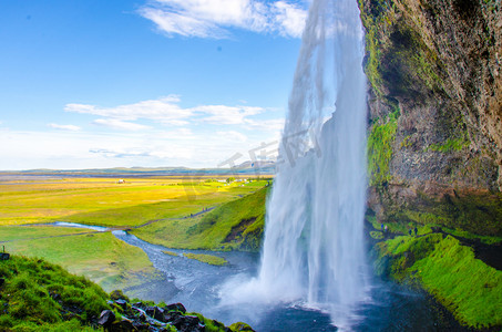 Seljalandsfoss 美丽的瀑布在冰岛