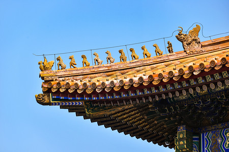 屋顶摄影照片_北京紫禁城最高和谐厅的屋顶