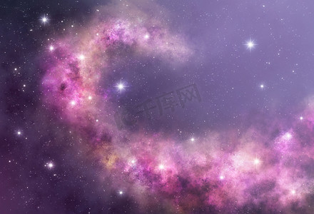 米字星星摄影照片_紫色星云a