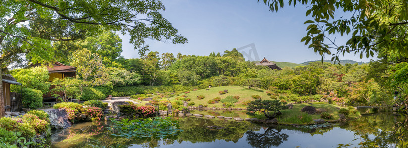 日本奈良-Isuien 花园。日式花园