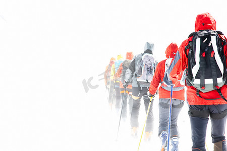 集团旅游滑雪者