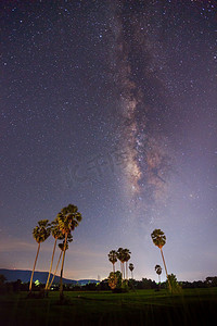星座星星摄影照片_银河系和糖 plam，长时间曝光
