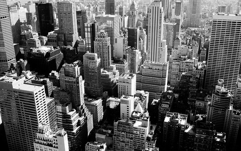纽约城在黑色和白色