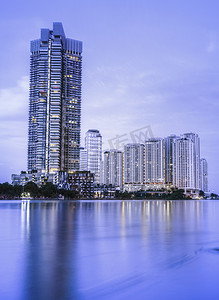 泰国夜景摄影照片_曼谷城市夜景