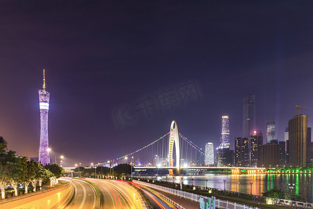 广州塔风景摄影照片_广州市的夜景