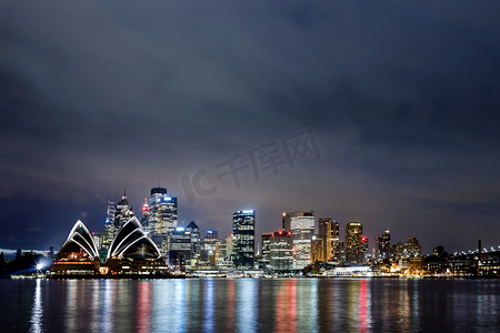 水岸房子摄影照片_悉尼港的视图