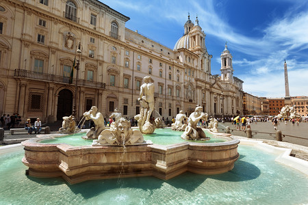 罗马人摄影照片_纳沃纳广场、 罗马。意大利