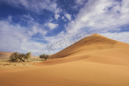 在纳米比亚纳米比亚沙漠, 非洲的 sossusvlei 盐锅, 高红色沙丘.