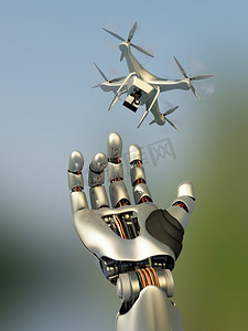 飞行安全摄影照片_无人机和机器人.
