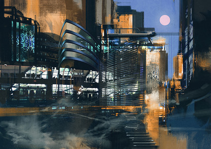 未来科幻城市现代建筑
