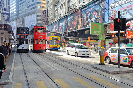 旅游公司活动海报摄影照片_香港的街道