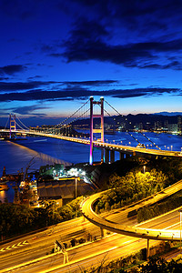 香港晚摄影照片_香港的桥梁